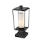 Z-Lite Sheridan 1 Light Outdoor Pier Mounted Fixture, Black & White Opal 595PHMS-SQPM-BK - alternate 4